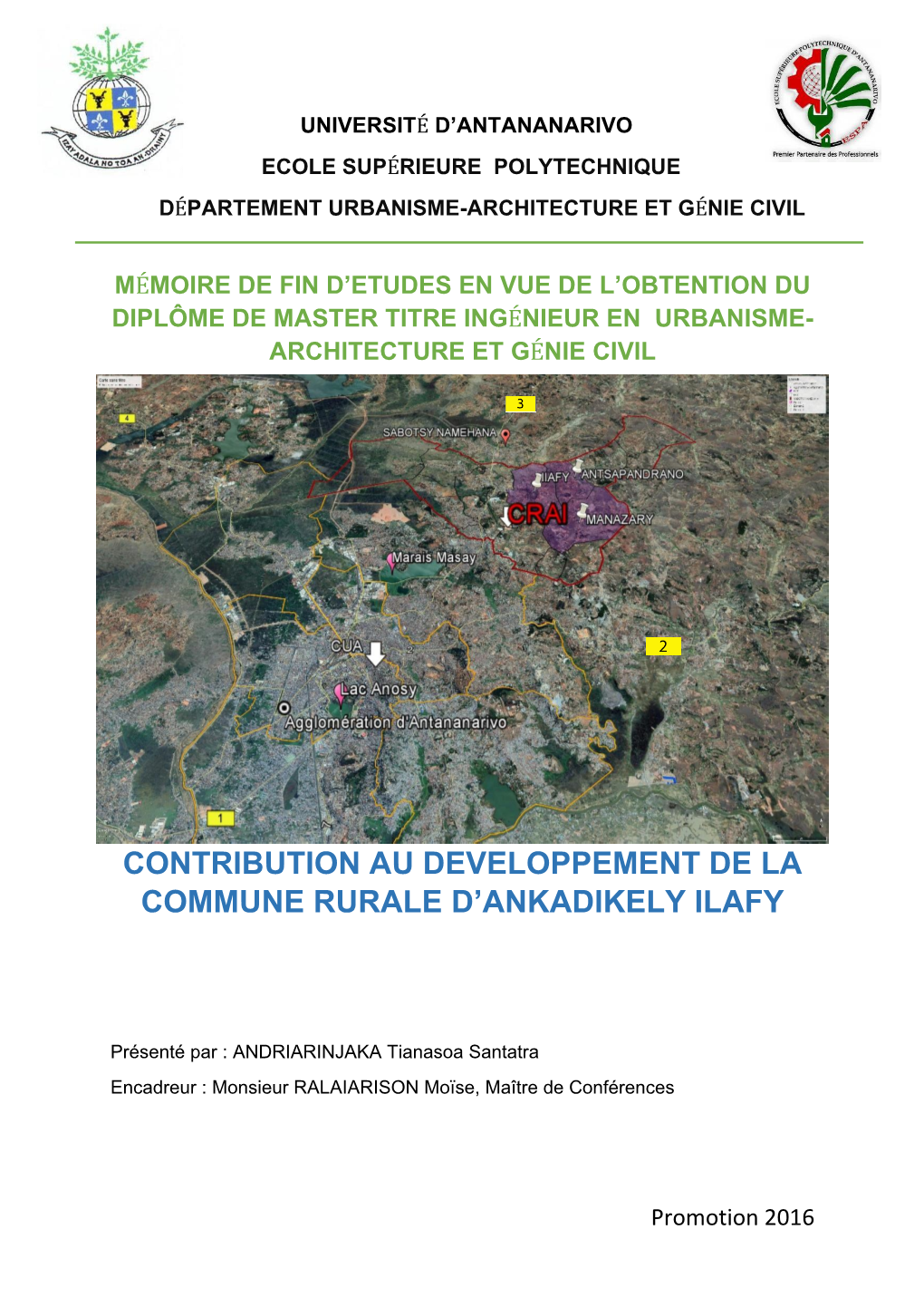 Contribution Au Developpement De La Commune Rurale D’Ankadikely Ilafy