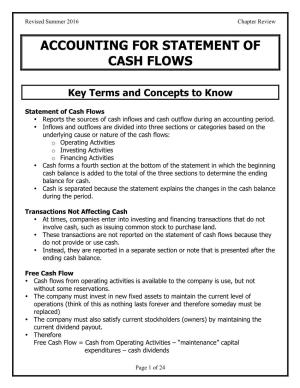 Accounting for Statement of Cash Flows