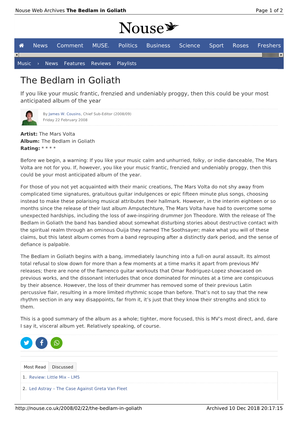 The Bedlam in Goliath | Nouse