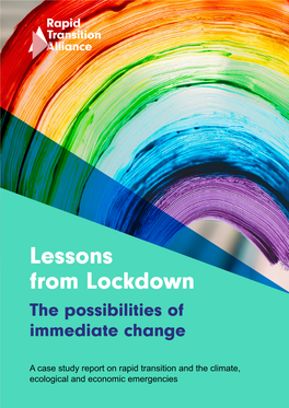 Lessons from Lockdown the Possibilities of Immediate Change