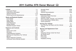 2011 Cadillac STS Owner Manual M