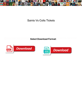 Saints Vs Colts Tickets
