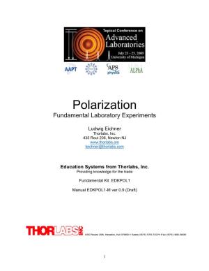 Polarization Fundamental Laboratory Experiments