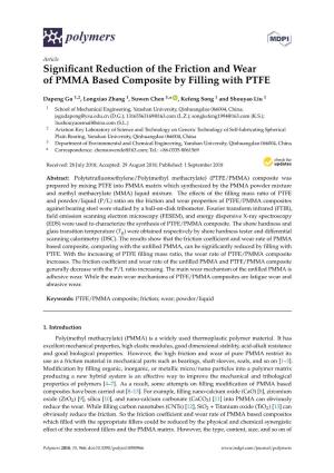 Significant Reduction of the Friction and Wear of PMMA Based