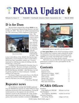 PCARA Update March 2005
