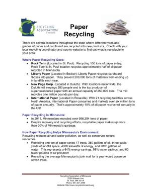 Paper Recycling Fact Sheet