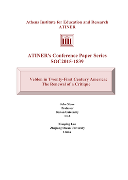 ATINER's Conference Paper Series SOC2015-1839