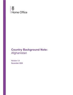 Afghanistan-Background Note-V1.0(December 2020)