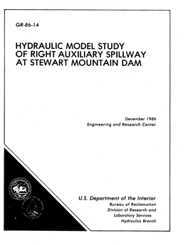 Of Right Auxiliary Spillway at Stewart Mountain Dam