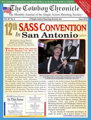 June 2015 Th SSAASSSS CCOONNVVEENNTTIIOONN San Antonio , 12 by Capitan in George Baylor, SASS Life #24287 Regulator Photos by Black Jack Mcginnis, SASS #2041