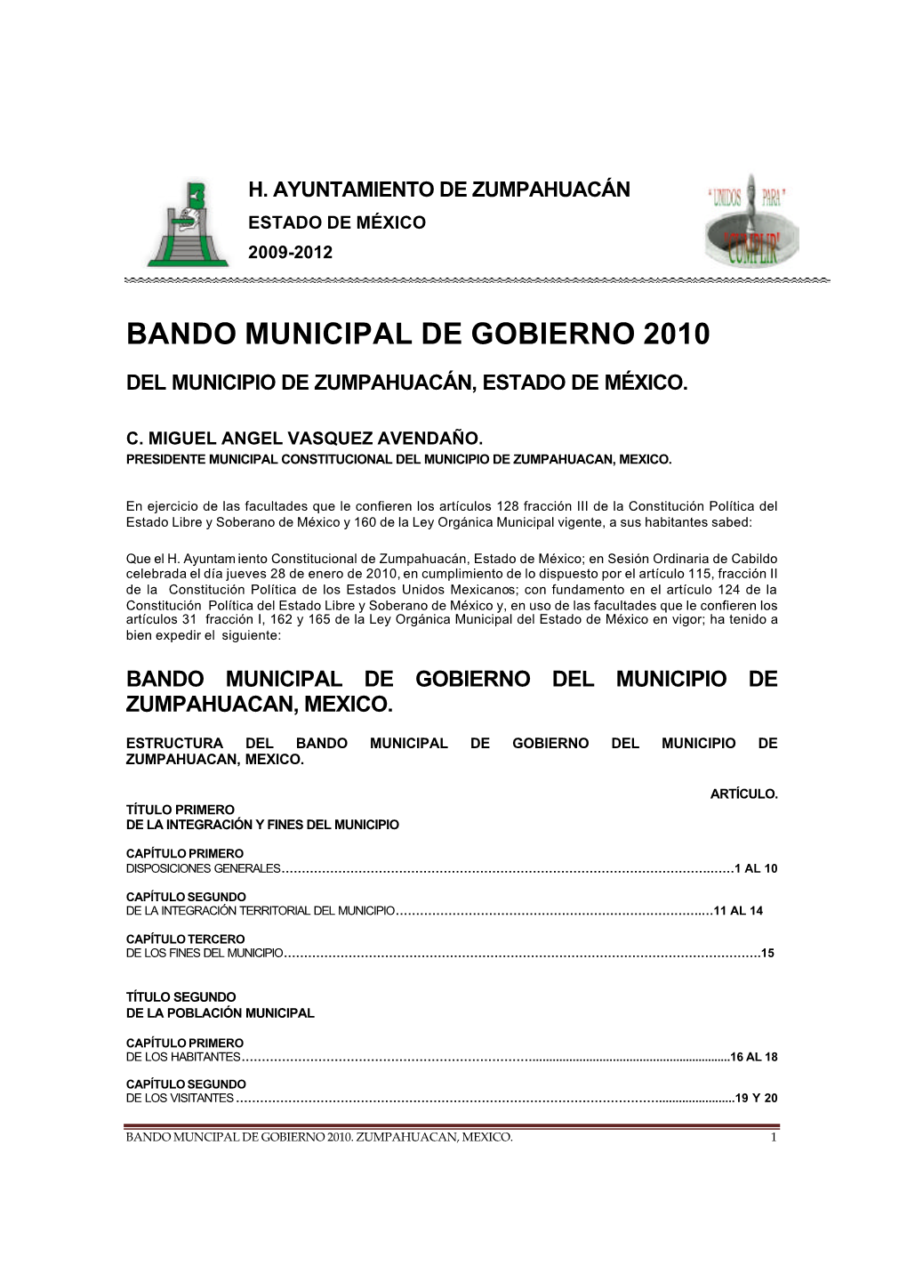 Bando Municipal De Gobierno 2010
