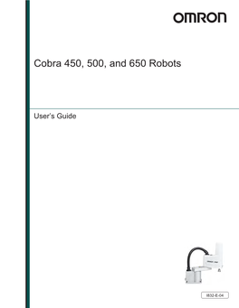 Cobra 450, 500, and 650 Robot User's Guide