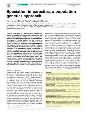 Speciation in Parasites: a Population Genetics Approach