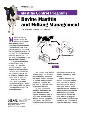 Mastitis Control Programs Bovine Mastitis and Milking Management J