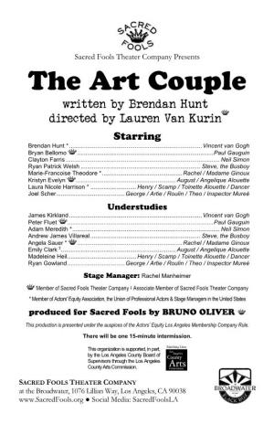 The Art Couple Written by Brendan Hunt Directed by Lauren Van Kurin