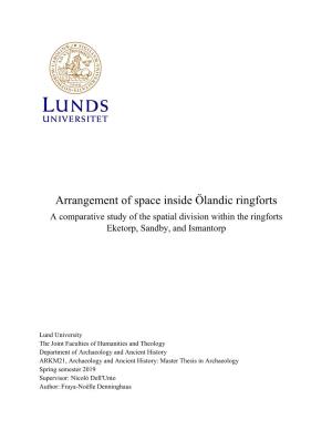 Arrangement of Space Inside Ölandic Ringforts a Comparative Study of the Spatial Division Within the Ringforts Eketorp, Sandby, and Ismantorp