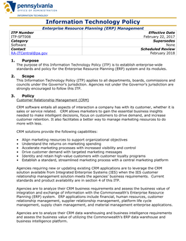 ITP-SFT008 Enterprise Resource Planning (ERP) Management