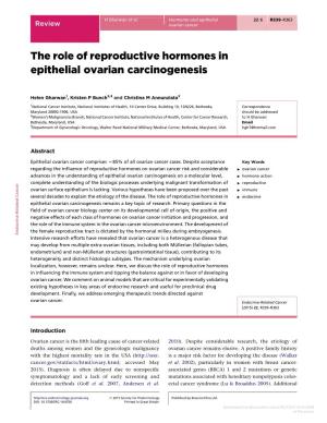 The Role of Reproductive Hormones in Epithelial Ovarian Carcinogenesis