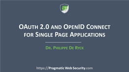 Oauth 2.0 and Openid Connect for Single Page Applications
