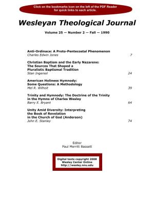 Wesleyan Theological Journal