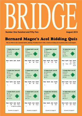 Bernard Magee's Acol Bidding Quiz