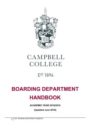 Boarding Department Handbook