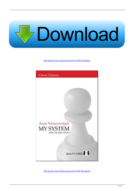 My System Aron Nimzowitsch Free Pdf Download