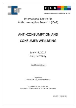 Anti-Consumption and Consumer Wellbeing