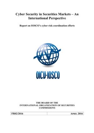Cyber Security in Securities Markets – an International Perspective