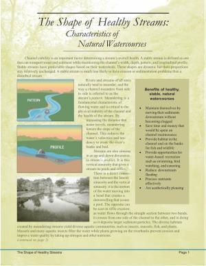 The Shape of Healthy Streams: Characteristics of Natural Watercourses