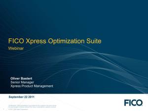FICO Xpress Optimization Suite Webinar