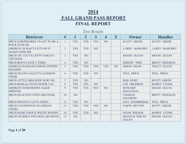 Fall Grand Pass Report Final Report