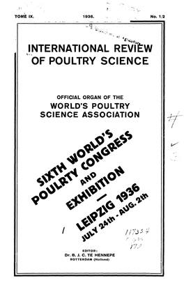 International Revîëw of Poultry Science