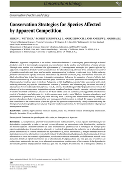Conservation Strategies for Species Affected by Apparent Competition