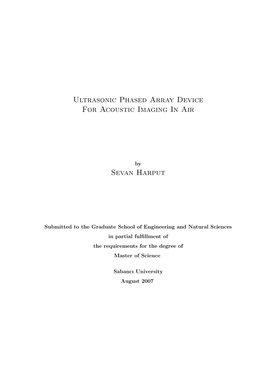 Ultrasonic Phased Array Device for Acoustic Imaging in Air Sevan Harput