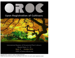 Oh-Rock") Cutlivar Registration Project Authors May Reuse with Attribution All Text but No Images in This File for the Purposes of Promoting New Cultivars