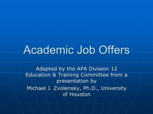 Academic Job Offers and Negotiation
