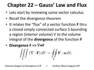 Chapter 22 – Gauss' Law and Flux