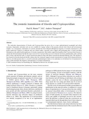 The Zoonotic Transmission of Giardia and Cryptosporidium