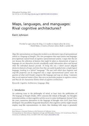 Maps, Languages, and Manguages: Rival Cognitive Architectures?