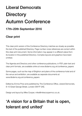 Directory Autumn Conference