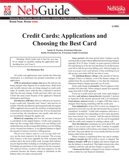 Credit Cards: Applications and Choosing the Best Card