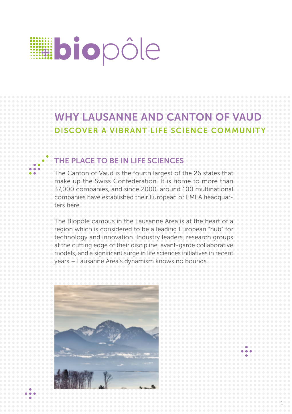 Why Lausanne and Canton of Vaud Discover a Vibrant Life Science Community