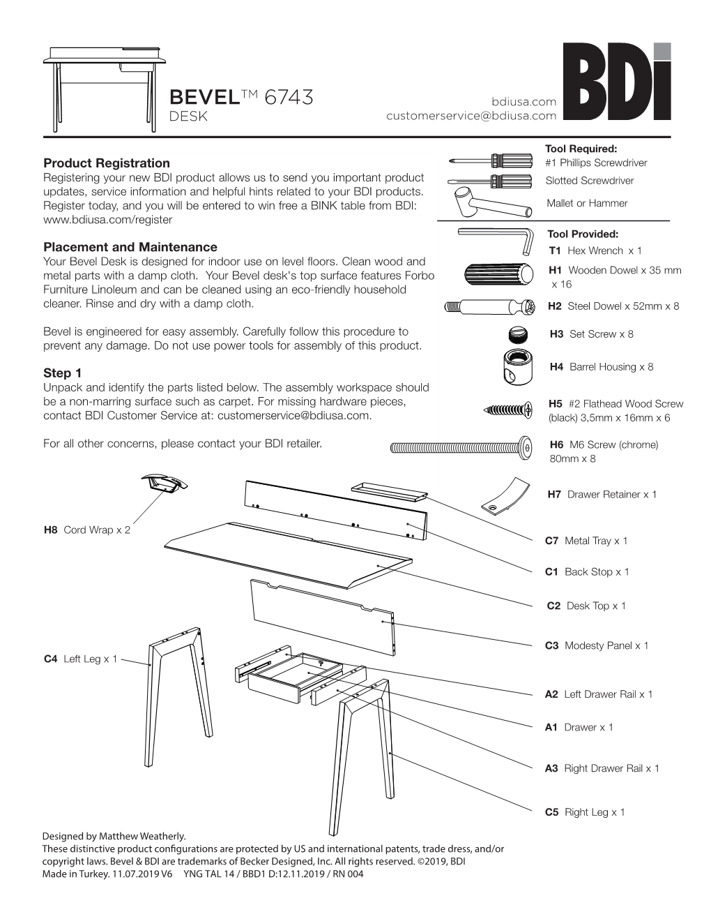 Bevel Desk Is Designed for Indoor Use on Level Floors