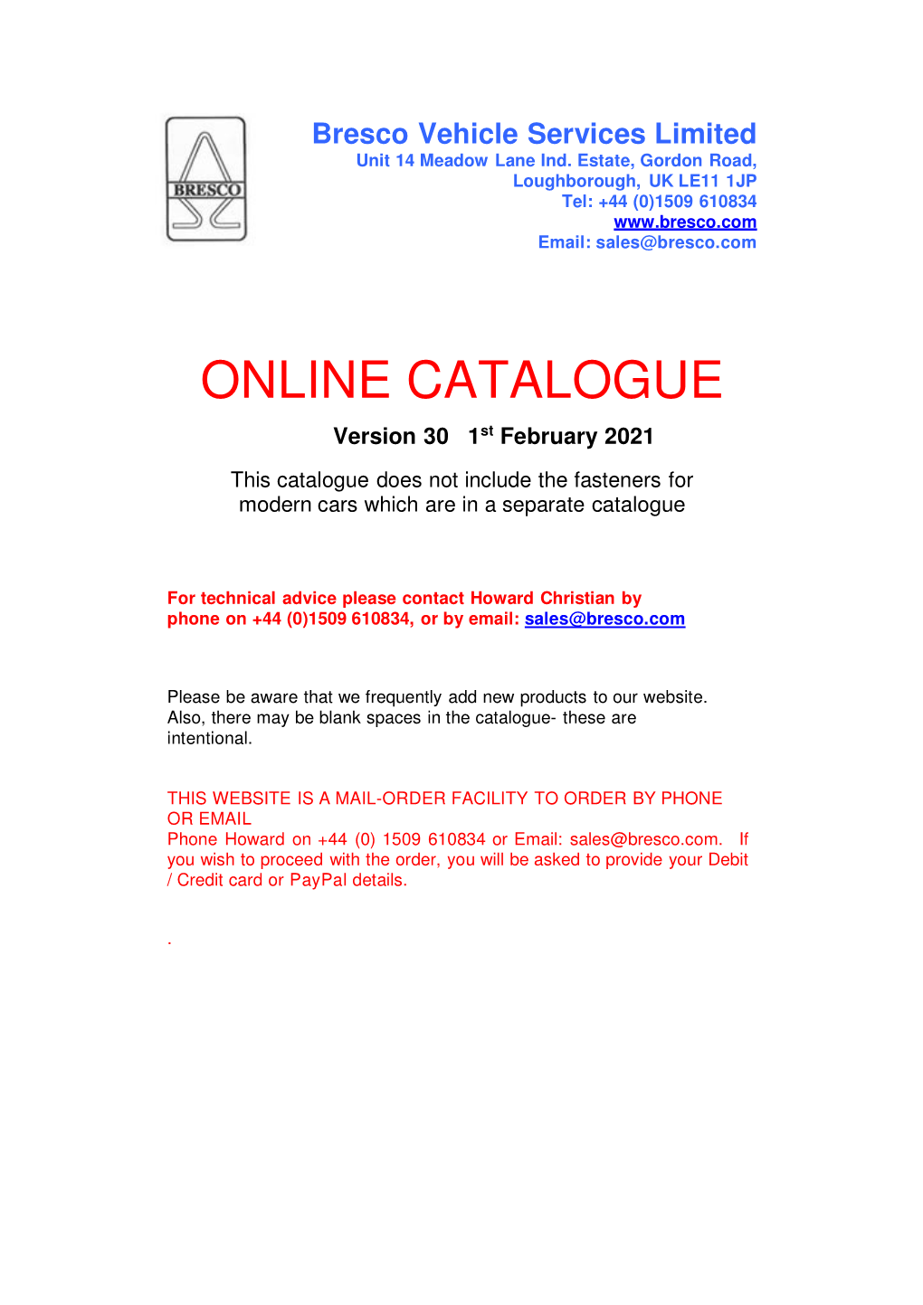 Online Catalogue