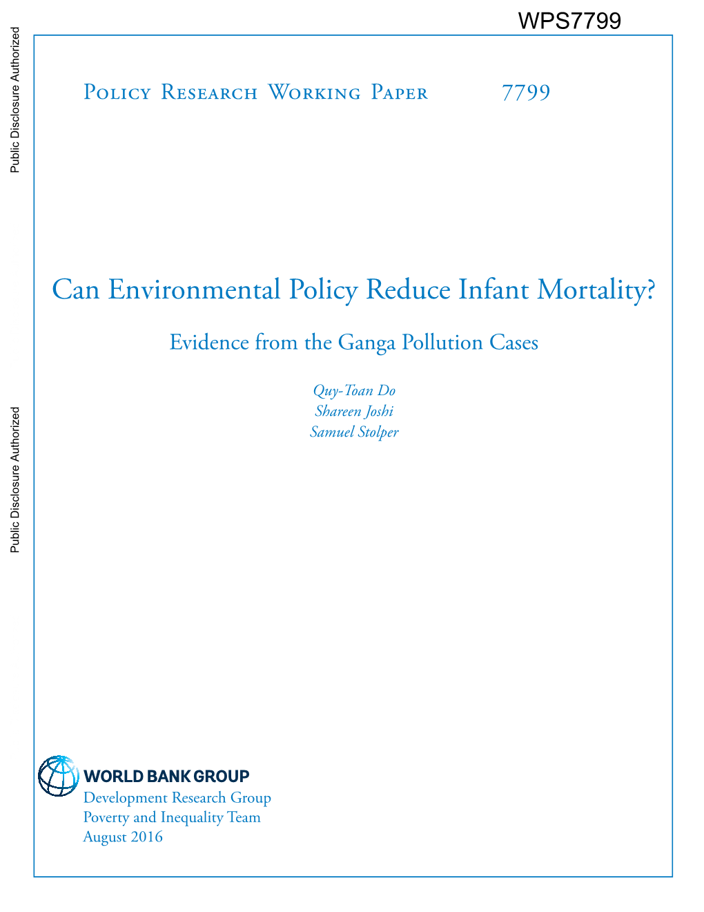 Can Environmental Policy Reduce Infant Mortality?