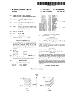 (12) United States Patent (10) Patent No.: US 8,133,863 B2 Maggio (45) Date of Patent: Mar