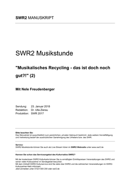 SWR2 Musikstunde