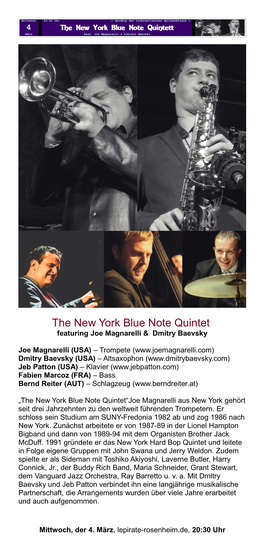 The New York Blue Note Quintet Featuring Joe Magnarelli & Dmitry Baevsky