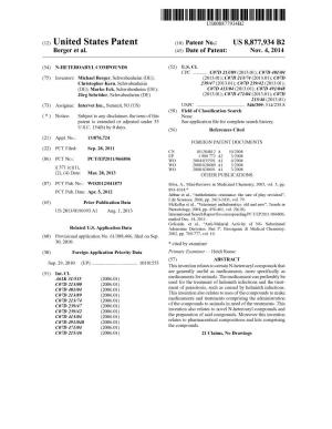 (12) United States Patent (10) Patent No.: US 8,877,934 B2 Berger Et Al